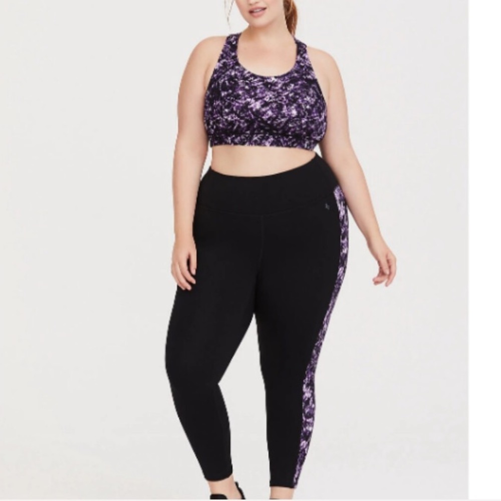 BLACK & PURPLE TIE-DYE LEGGING